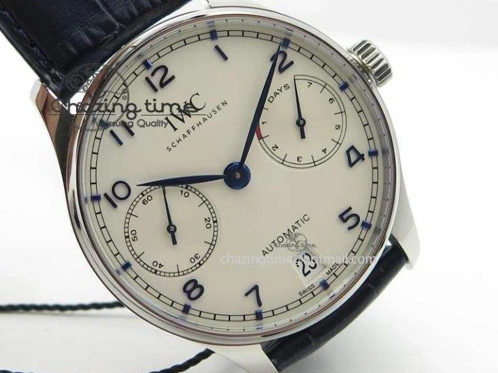 MIROTIME 0412 EasyCare Portuguese Real PR IW500705 ZF 1:1 Best Edition On Blue Leather Strap A52010 V 7310